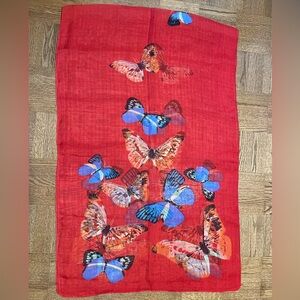 🌸 Vibrant Red Butterfly Scarf (3 for $25)
